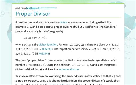 proper divisor|Proper Divisor .